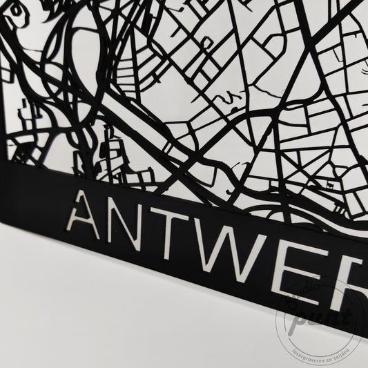 Houten Stadskaart stad Antwerpen (2000)