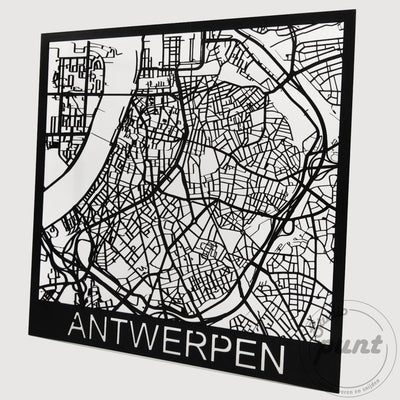 Houten stadskaart - vakantieherinnering als wanddecoratie - Studio Punt