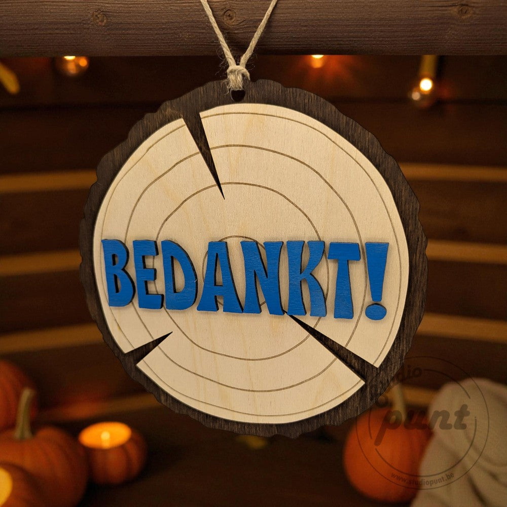 Naambord boomstronk personaliseerbaar