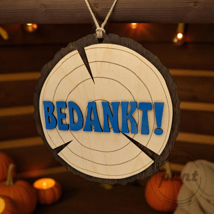 Naambord boomstronk personaliseerbaar