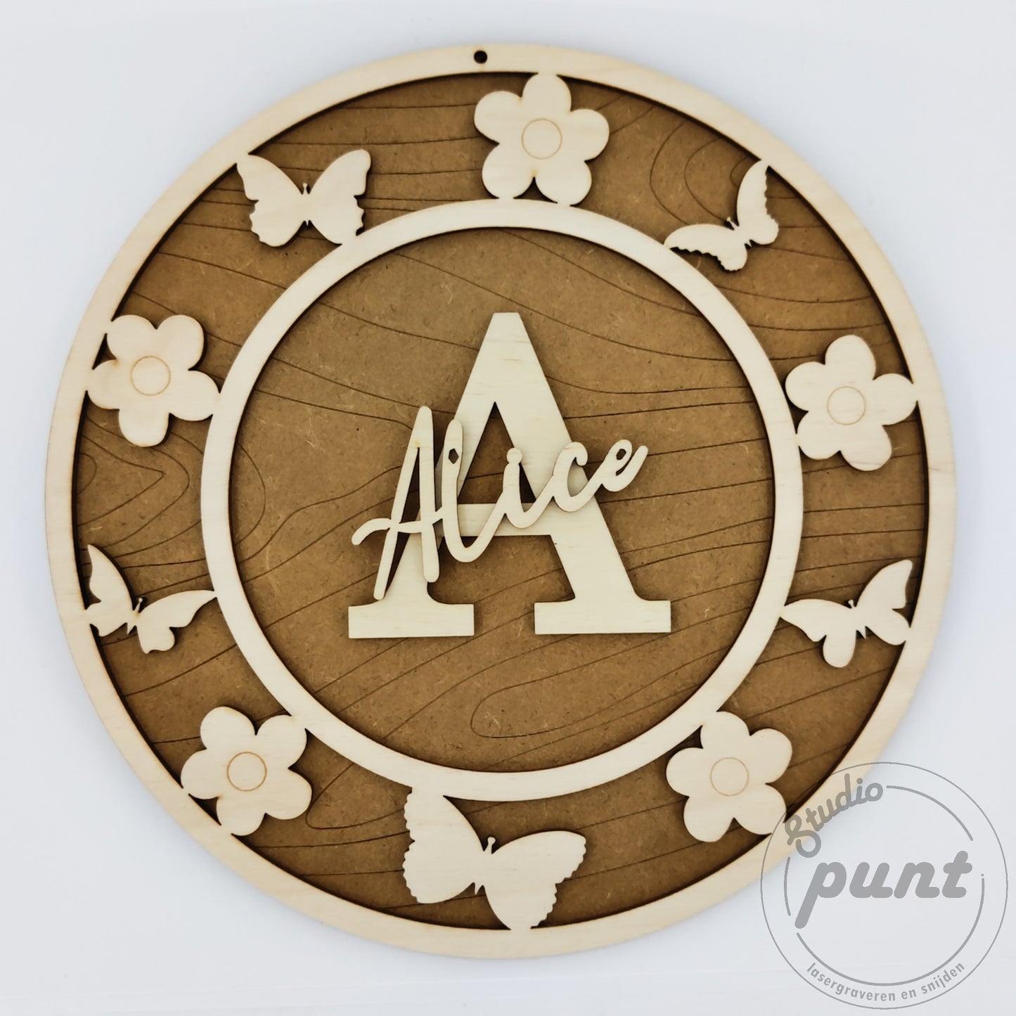 Naambord Vlinders met Monogram personaliseerbaar