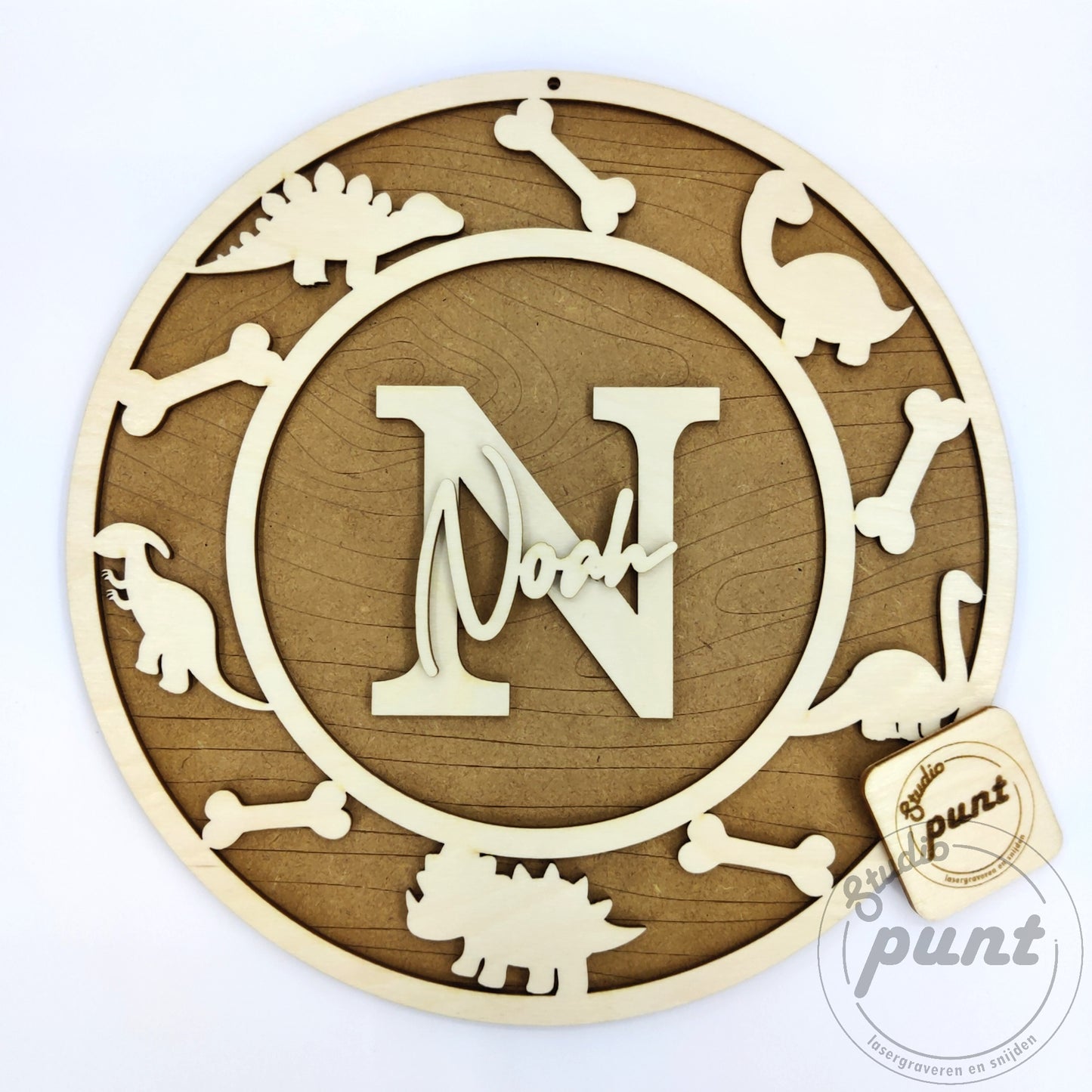 Naambord Dino's met Monogram personaliseerbaar