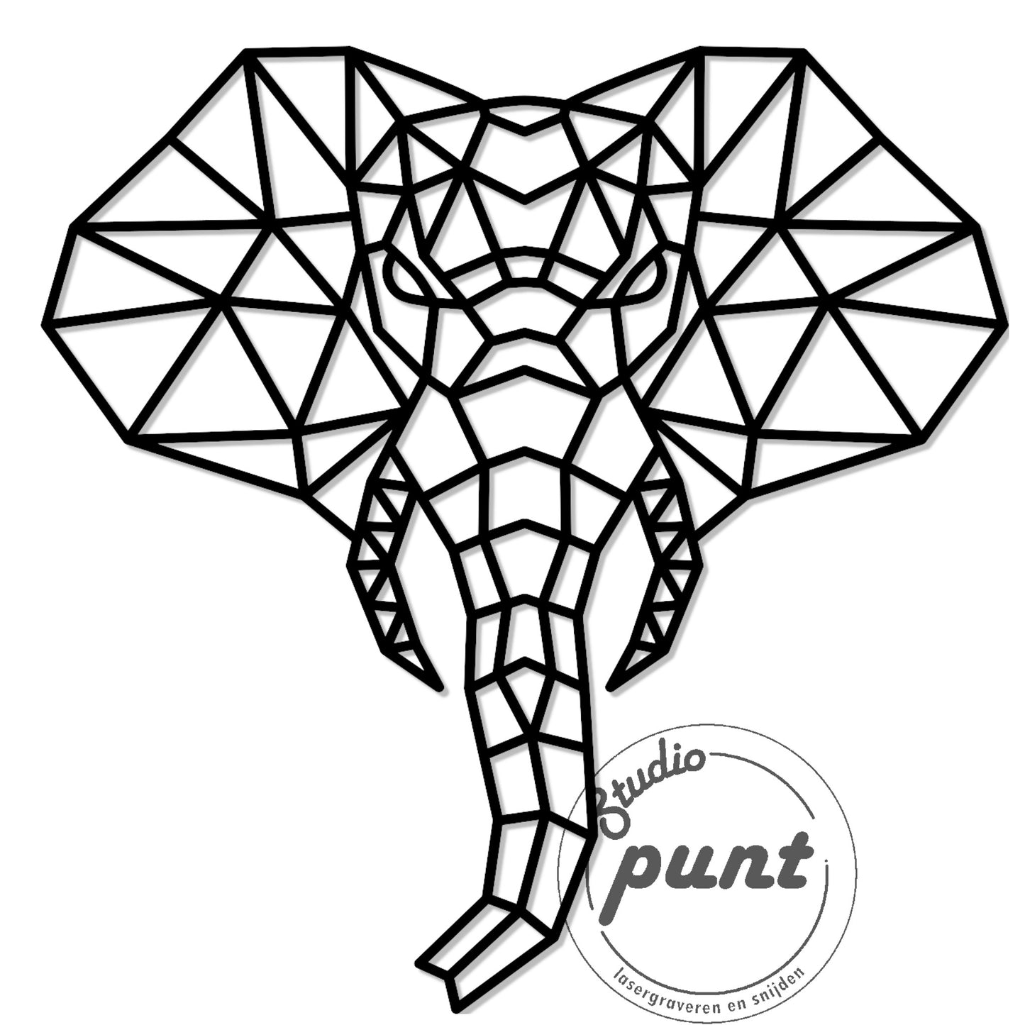 Muurdecoratie Geometrische Olifant