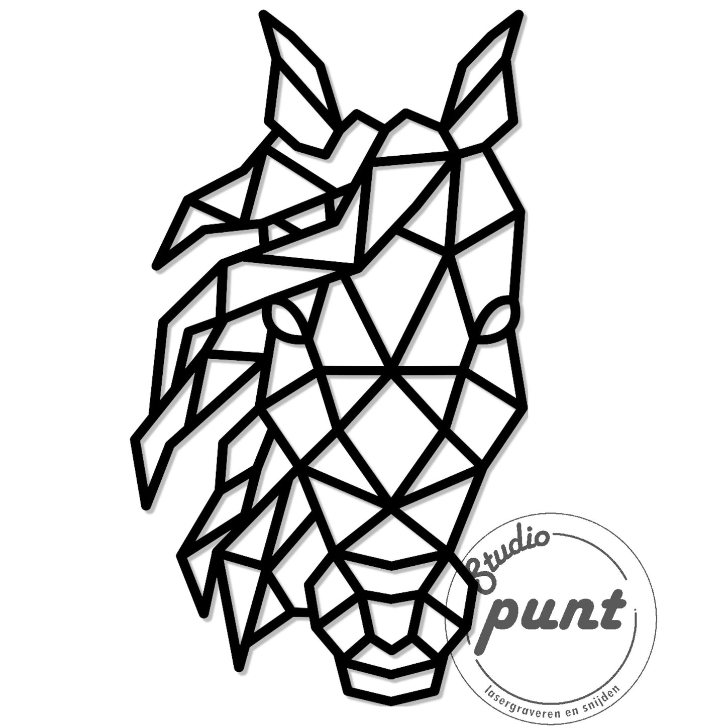 Muurdecoratie Geometrische Paard met Manen