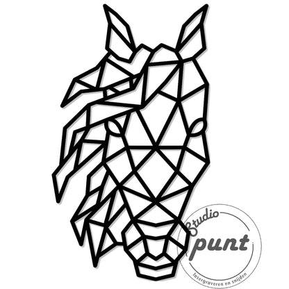 Muurdecoratie Geometrische Paard met Manen