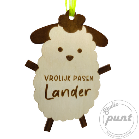 Pasen Funny Schaap hanger Personaliseerbaar